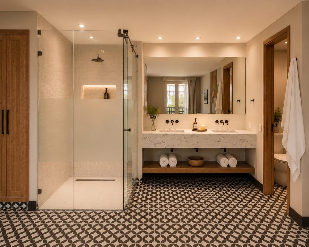 Baño privado de la Habitación 304, Grand Premium en Casa Maya Cartagena
